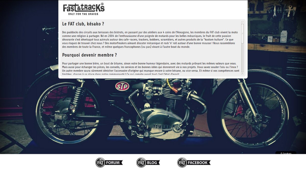 FAT club : une nouvelle homepage pour mon forum moto préféré !