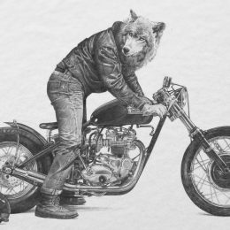 Bénédicte Waryn : the illustrator on a motorcycle !